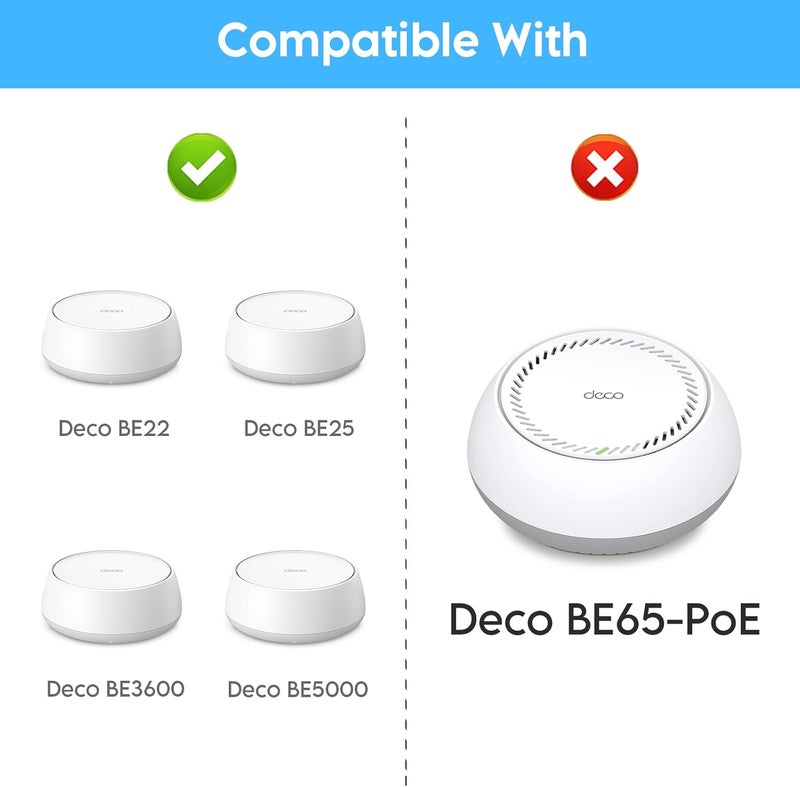 SURVADV Wall Mount Holder for TP-Link Deco BE23/BE25/BE3600/BE5000 WiFi 7 Mesh Wi-Fi System – Space-Saving Bracket with Hidden Cable Management, Secure & Stylish Design for Home and Office(White, 1-Pack) - Image 3